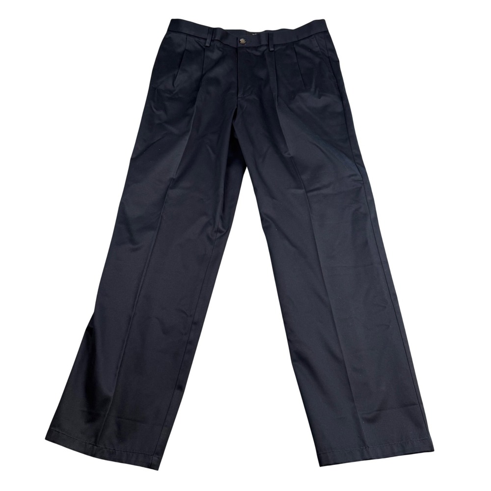 Dockers Mens Navy Blue Signature Khaki Classic Fit Pleated Pants 36x34 MSRP $58